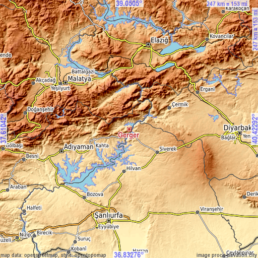 Topographic map of Gerger