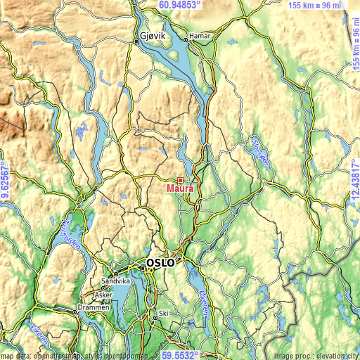 Topographic map of Maura