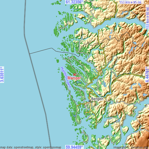 Topographic map of Manger