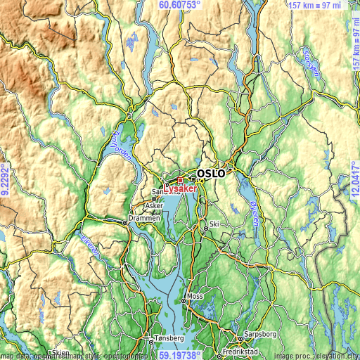 Topographic map of Lysaker