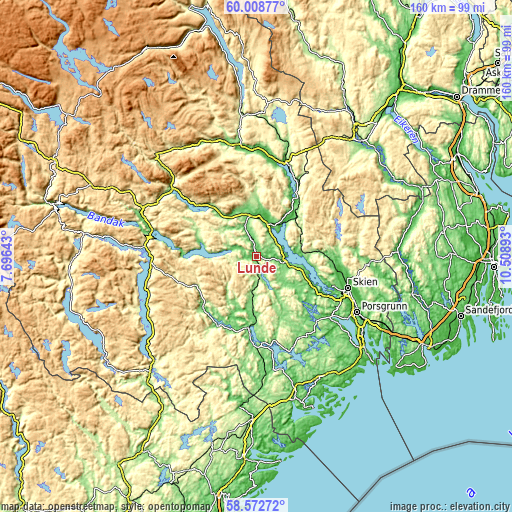 Topographic map of Lunde