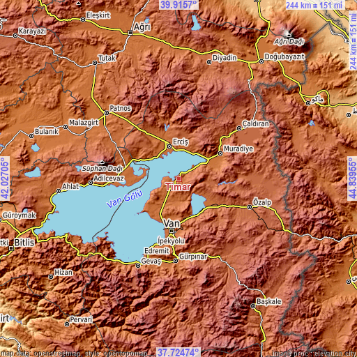 Topographic map of Timar