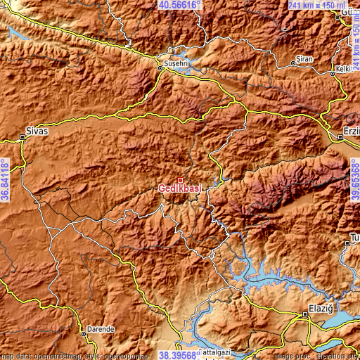 Topographic map of Gedikbaşı