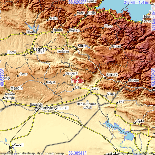 Topographic map of Fındık