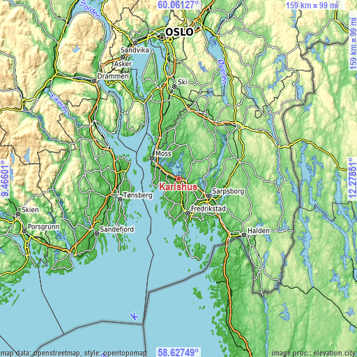 Topographic map of Karlshus