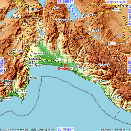 Topographic map of Evrenseki