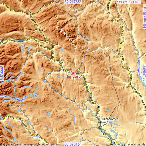 Topographic map of Hundorp