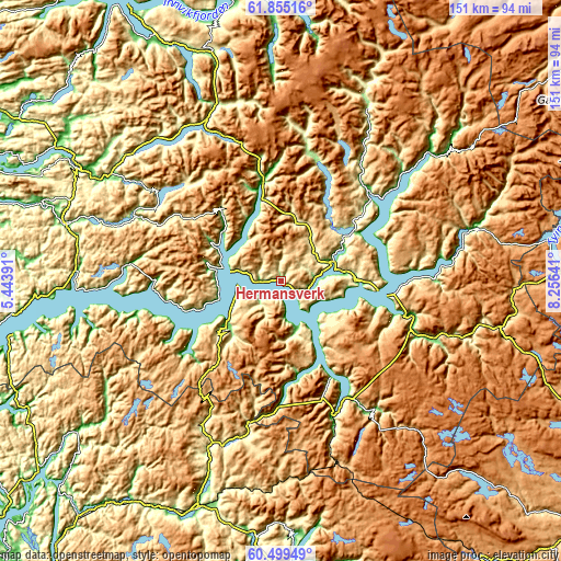 Topographic map of Hermansverk