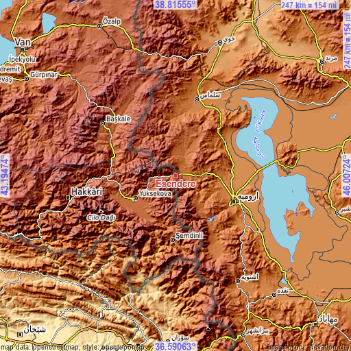 Topographic map of Esendere