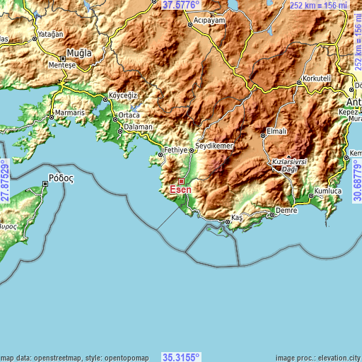 Topographic map of Eşen