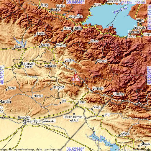 Topographic map of Eruh