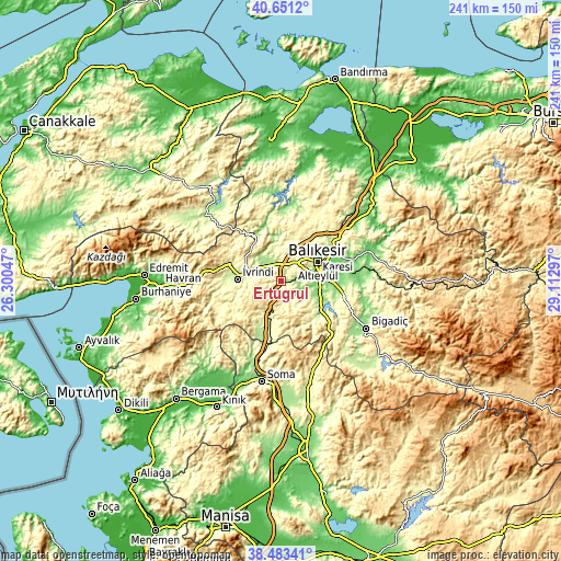 Topographic map of Ertuğrul