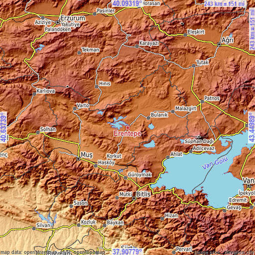 Topographic map of Erentepe