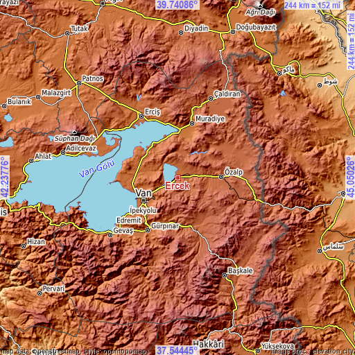 Topographic map of Erçek