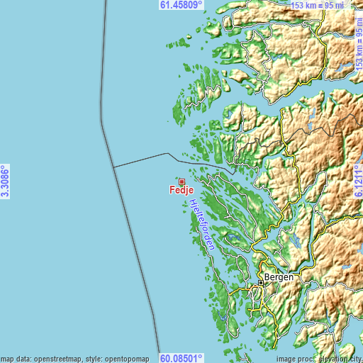 Topographic map of Fedje