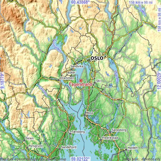 Topographic map of Fagerstrand