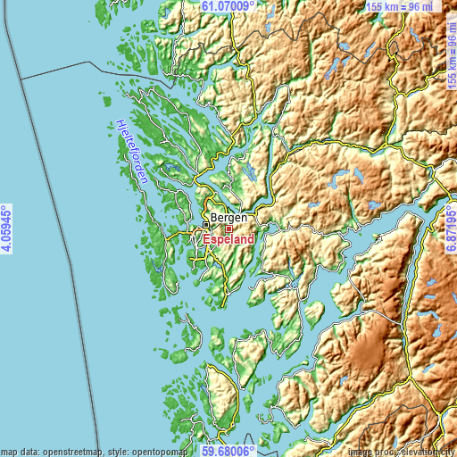 Topographic map of Espeland