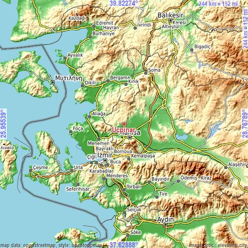 Topographic map of Üçpınar