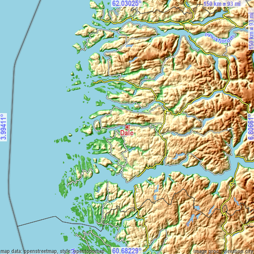 Topographic map of Dale