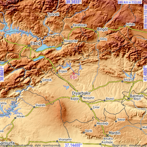 Topographic map of Eğil