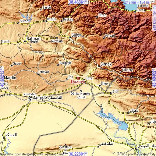 Topographic map of Düzova
