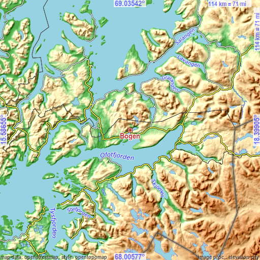 Topographic map of Bogen