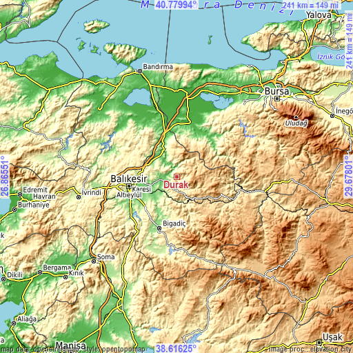 Topographic map of Durak