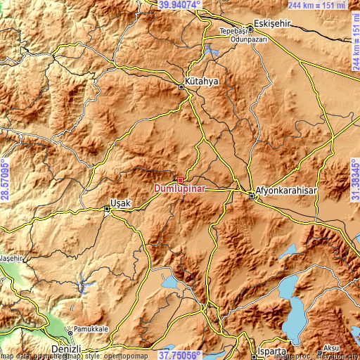 Topographic map of Dumlupınar