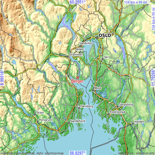 Topographic map of Berger