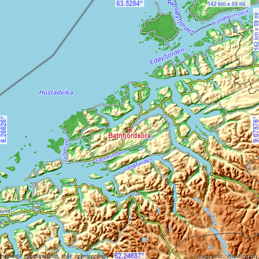 Topographic map of Batnfjordsøra