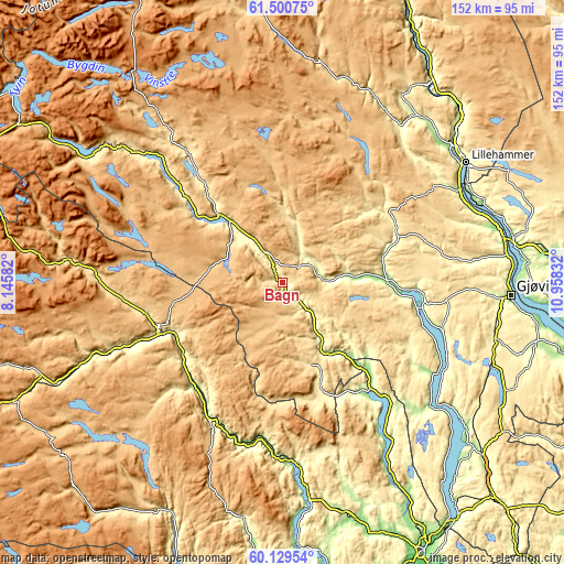 Topographic map of Bagn