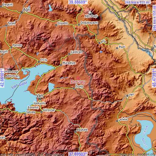 Topographic map of Dorutay