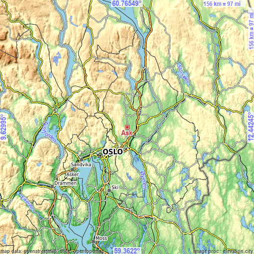 Topographic map of Ask