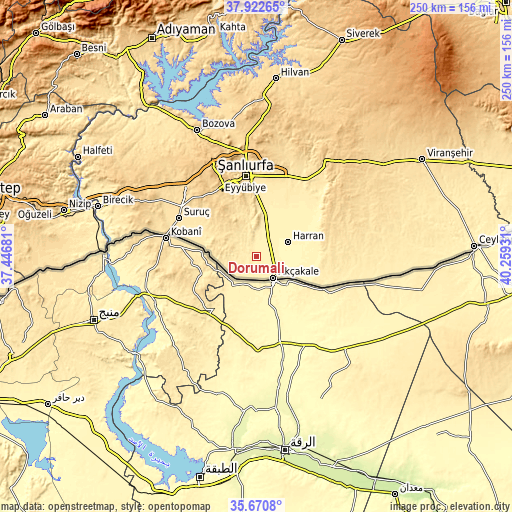 Topographic map of Dorumali