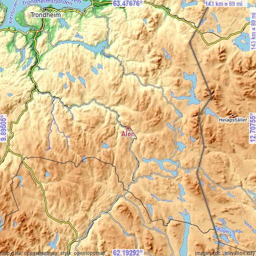 Topographic map of Ålen