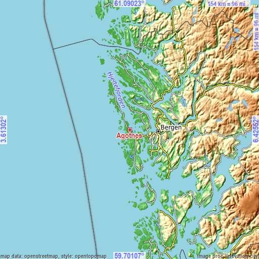 Topographic map of Ågotnes