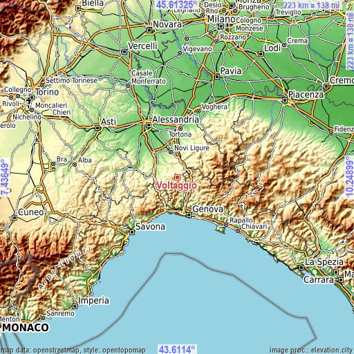 Topographic map of Voltaggio