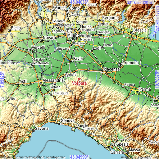 Topographic map of Volpara