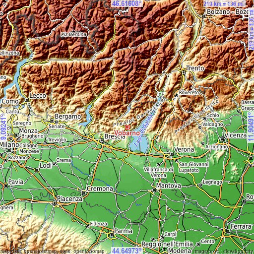 Topographic map of Vobarno