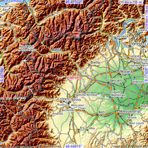 Topographic map of Vistrorio