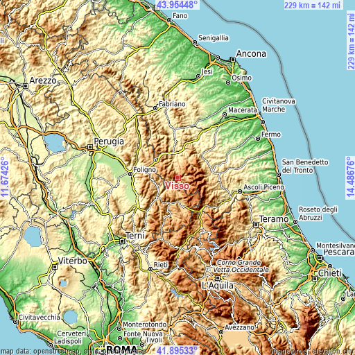 Topographic map of Visso