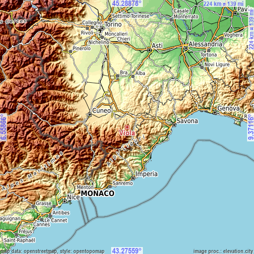 Topographic map of Viola