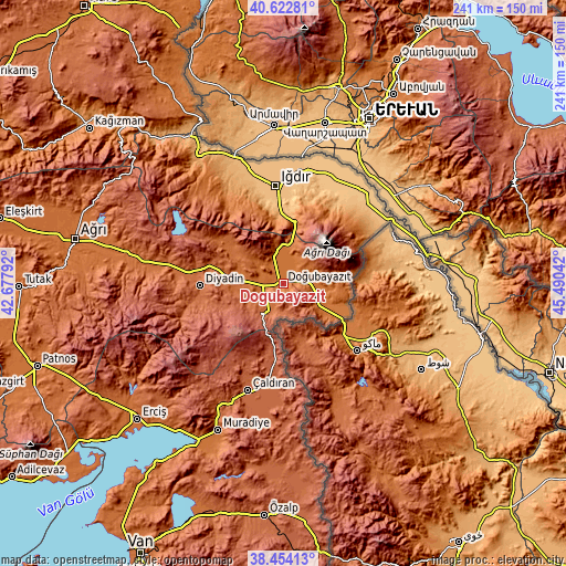 Topographic map of Doğubayazıt