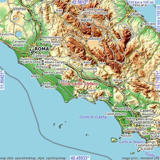 Topographic map of Villa Santo Stefano