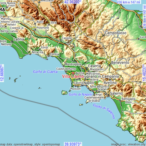 Topographic map of Villa Literno