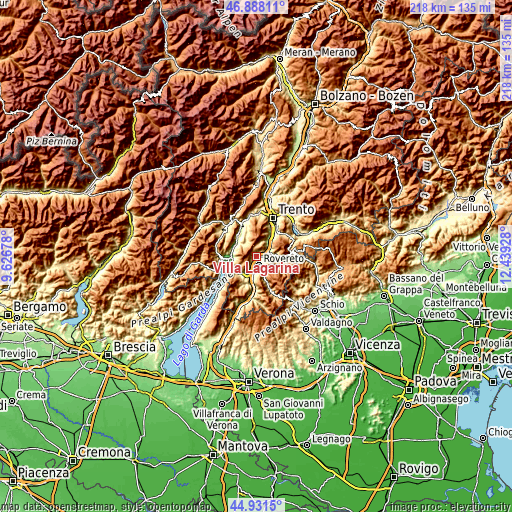 Topographic map of Villa Lagarina