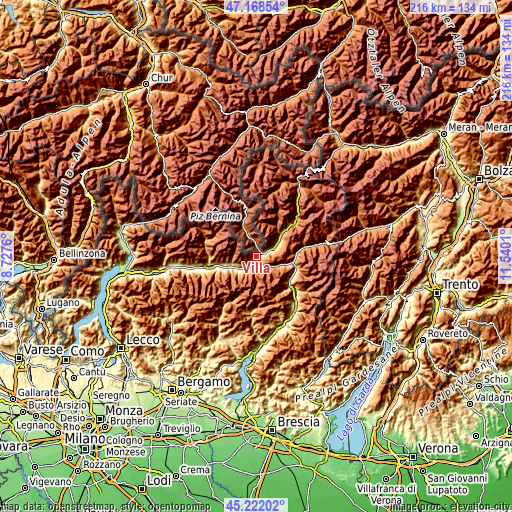 Topographic map of Villa