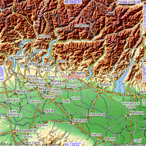 Topographic map of Villa di Serio