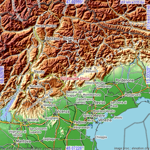 Topographic map of Villabruna-Umin