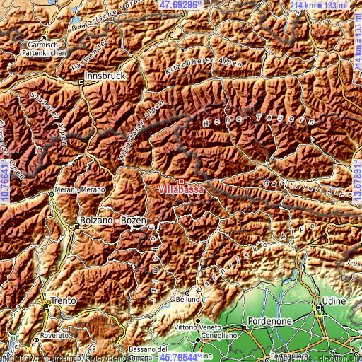 Topographic map of Villabassa